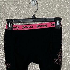 Black and Pink Athletic Shorts with Distinctive Waistband